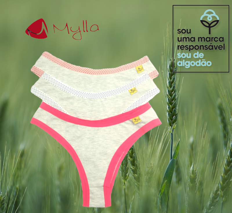Kit Semaninha 7 peças Calcinhas conforto anti-bacterianas de algodão sustentável ecológico | Mylla lingerie