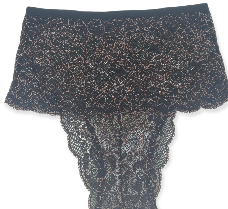 3 Calcinhas Hot pants em Renda Bicolor Clássica com Laterais Largas | Mylla Lingerie