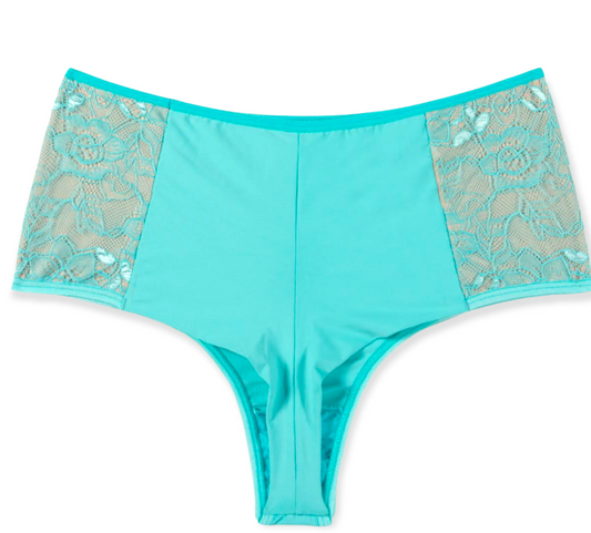 3 Calcinhas Hot Pants em poliamida e detalhe em renda sobreposta | Mylla Lingerie