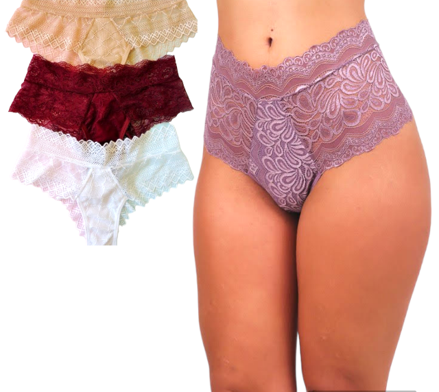 Kit 10 calcinhas alta fio Renda | Mylla Lingerie