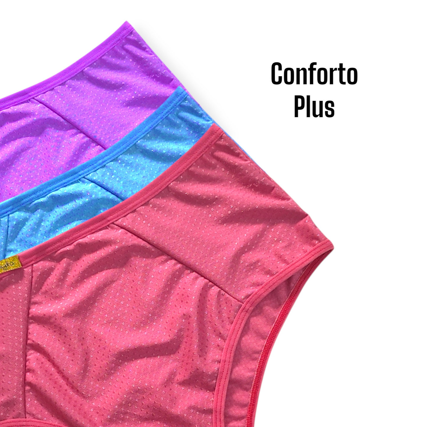 Kit com 3 Calcinhas Plus Size de Lycra – Mylla Lingerie