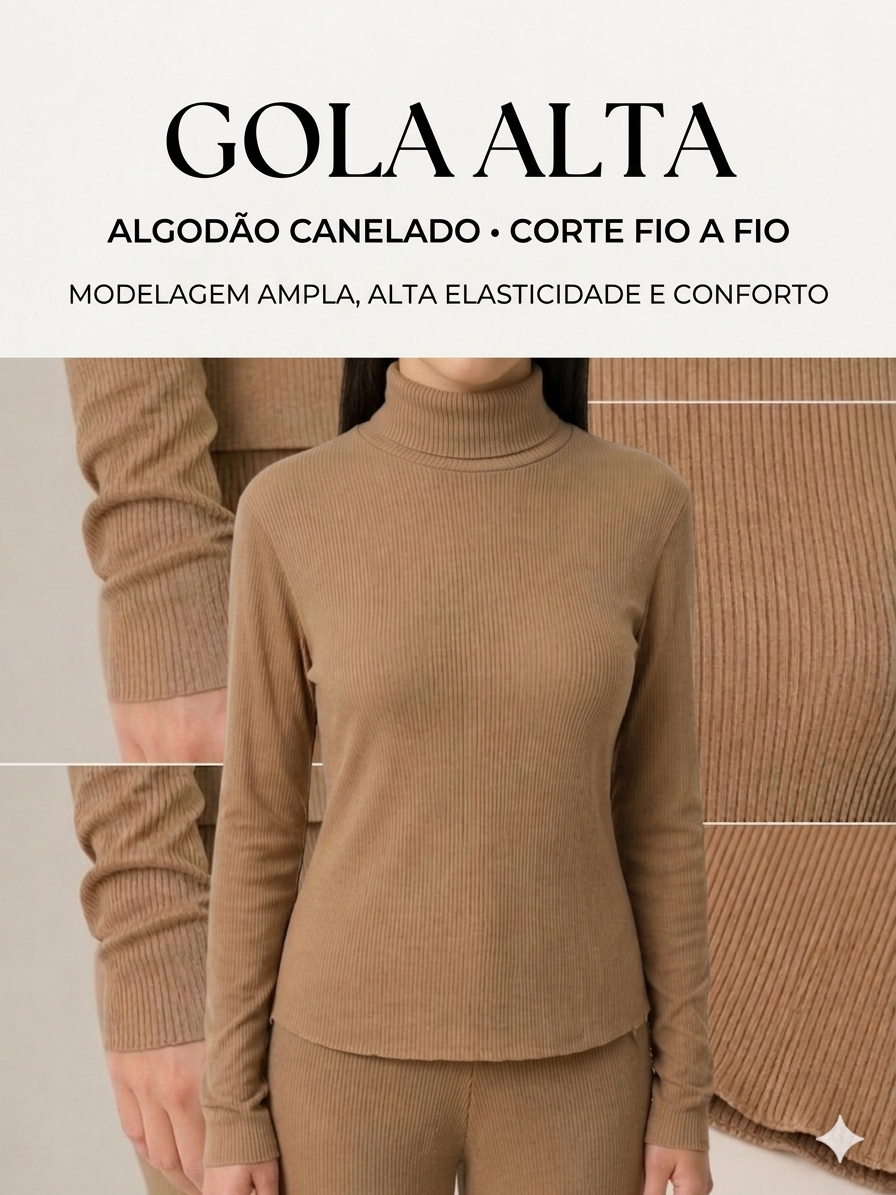 Conjunto canelado algodão