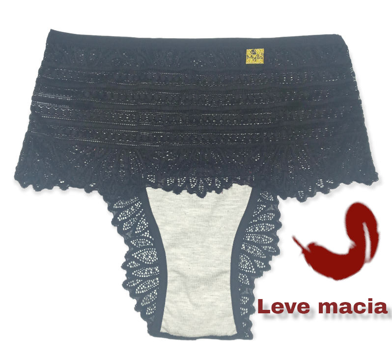 3 Calcinhas Hot pants em Renda Bicolor Clássica com Laterais Largas | Mylla Lingerie