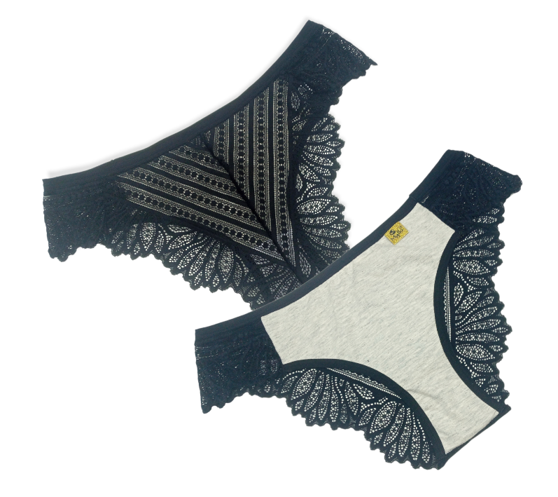 Kit 3 Calcinhas sustentáveis fio dental e renda | Mylla Lingerie