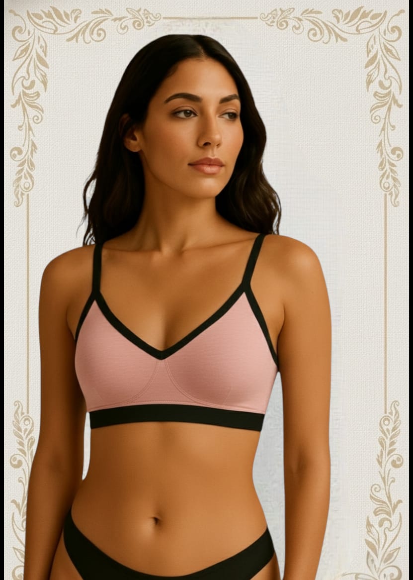 Kit com 2 Lingerie de Algodão Feminina Confortável – Sutiã e Calcinha Sustentável 2 Peças