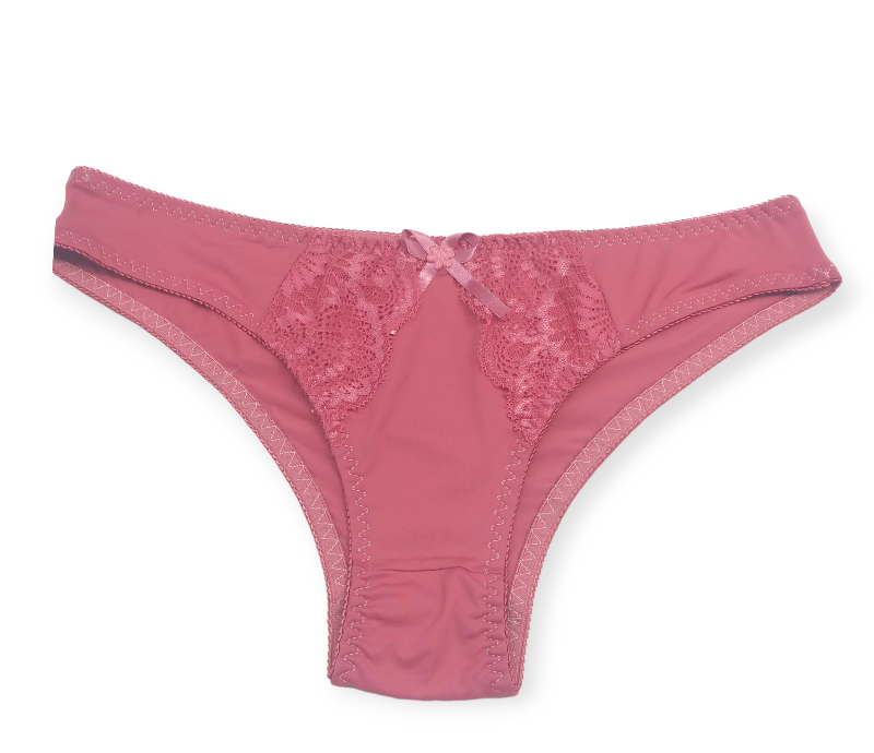 5 Calcinhas Microfibra Feminina Estilo Biquíni Elegante com Toque de Renda
