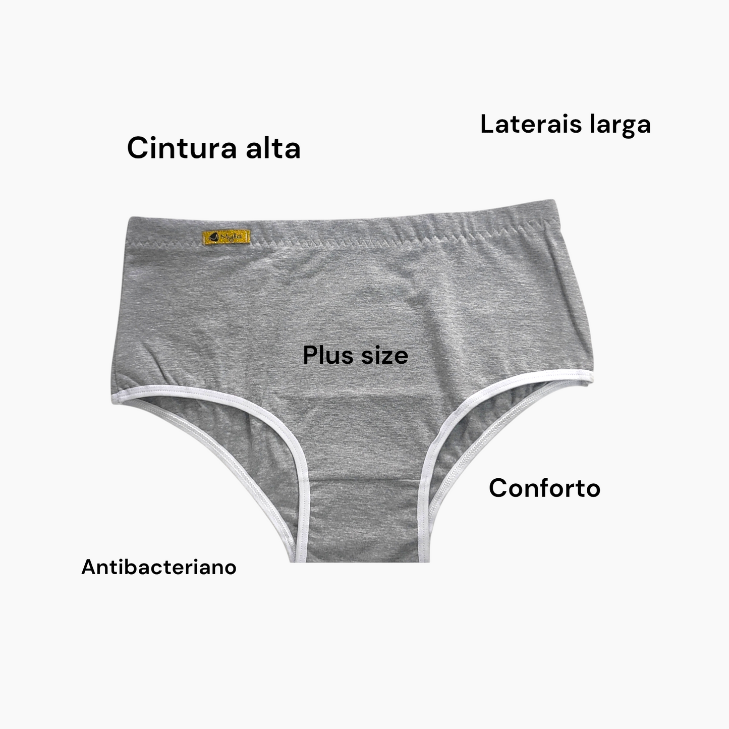 Kit com 5 Calcinhas Plus Size de Algodão – Mylla Lingerie