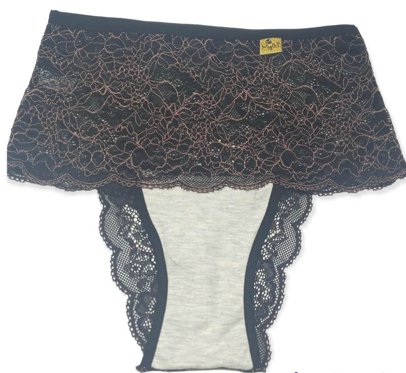 3 Calcinhas Hot pants em Renda Bicolor Clássica com Laterais Largas | Mylla Lingerie