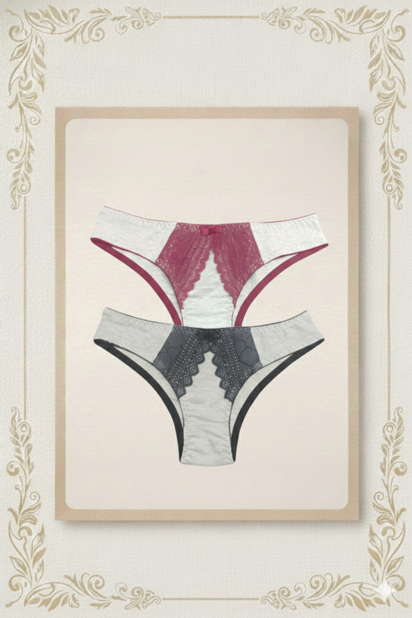 Combo Lingerie de Algodão Sustentável – Sutiã + 2 Calcinhas