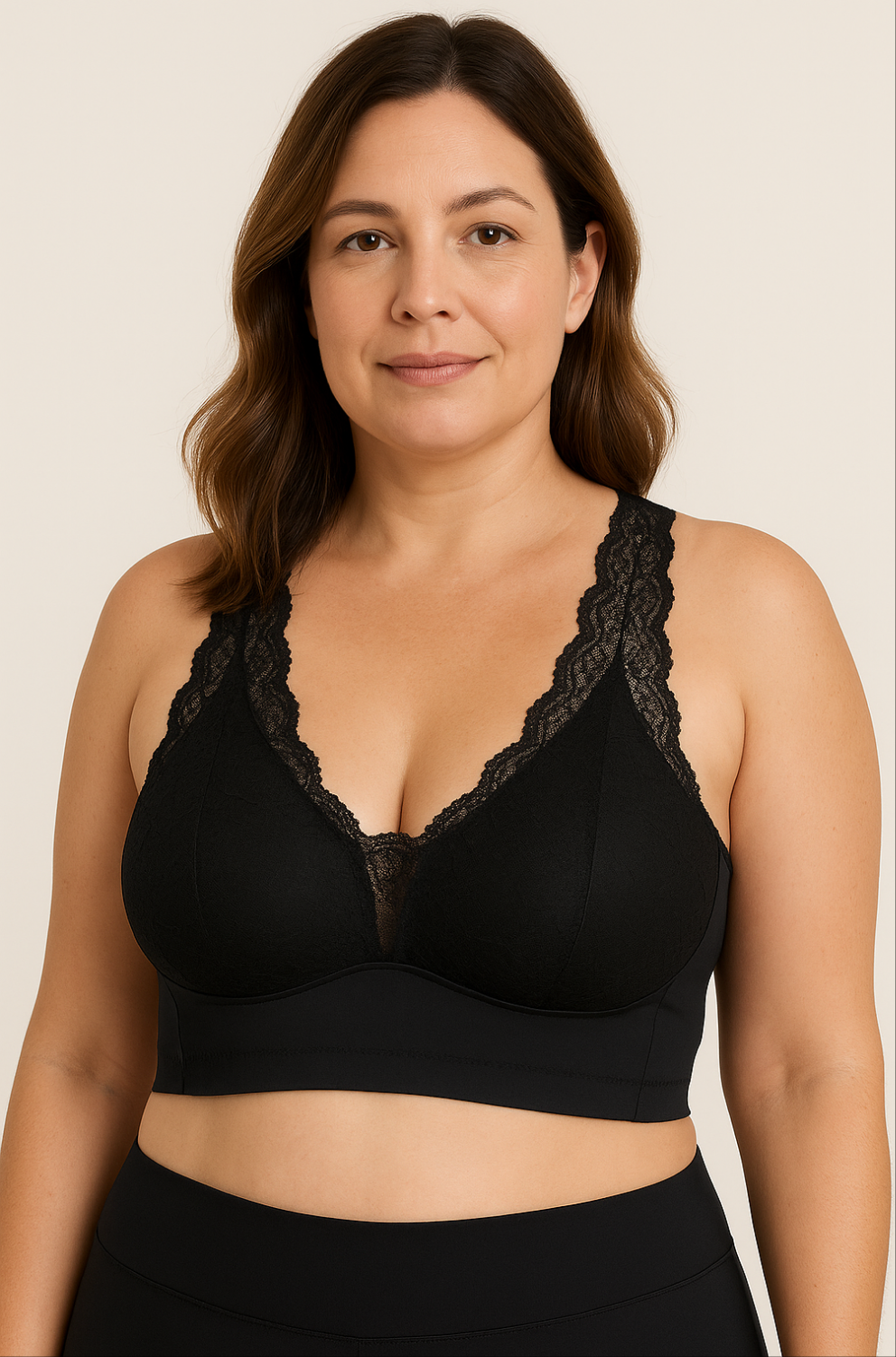 Sutiã Tatiana reforçado plus size  alça de renda pala com elástico rebatido