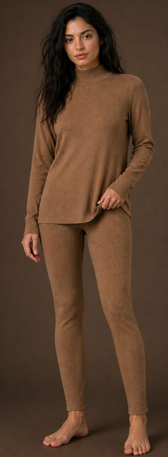 Conjunto canelado algodão