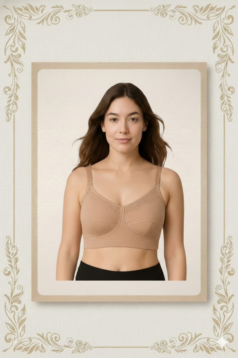 Combo Lingerie de Algodão Sustentável – Sutiã + 2 Calcinhas