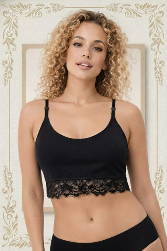 Top Feminino de Algodão com Alça Regulável | Duplo Forro | Com ou Sem Renda | Conforto Diário