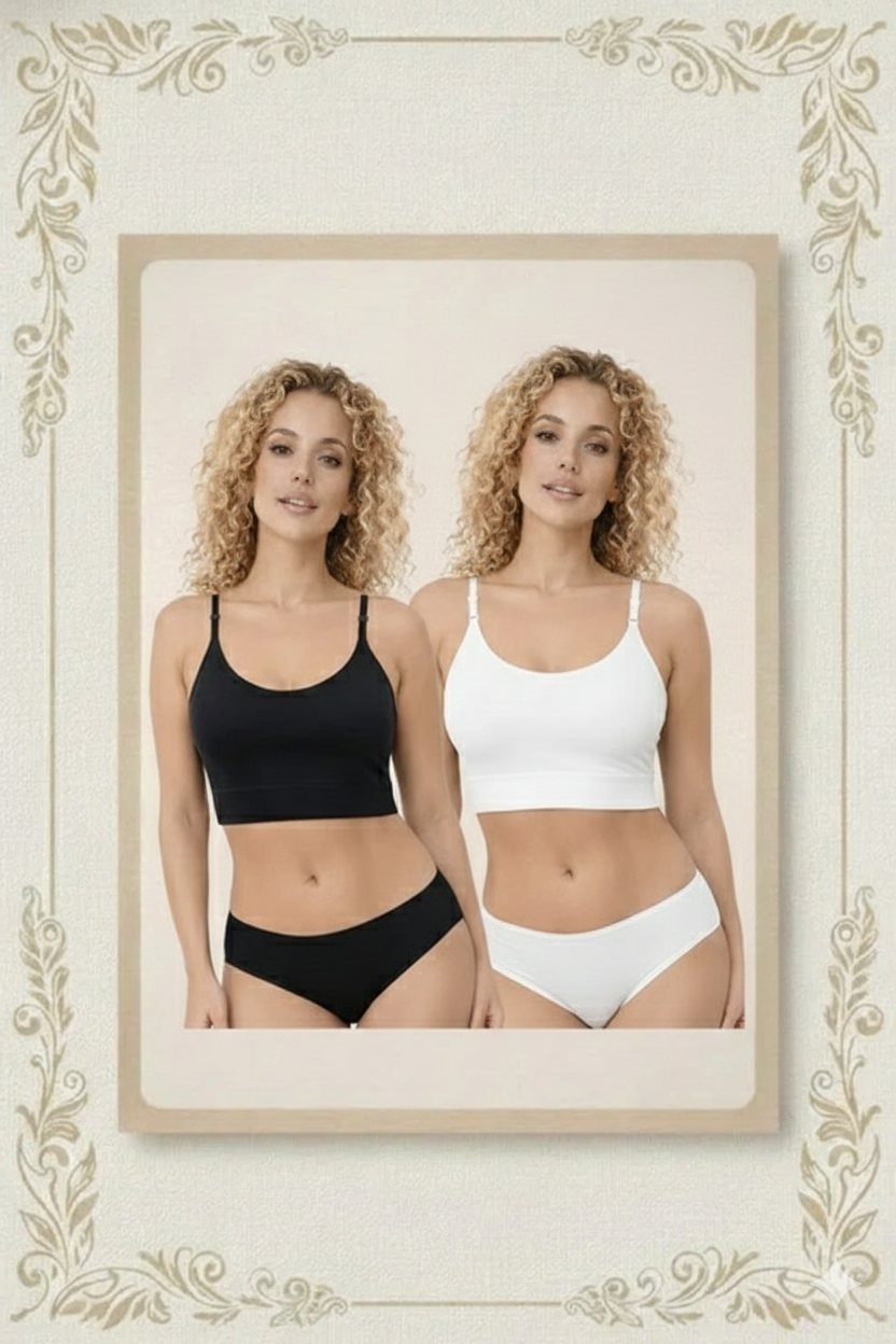 Combo Kit 2 Tops de Algodão Feminino Confortável – Moda Íntima Sustentável