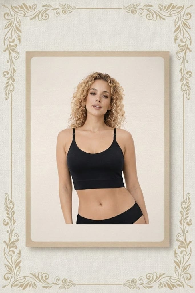 Top Crop Feminino de Algodão Reforçado Mylla Lingerie | Respirável, Confort Fit e Sustentação Leve