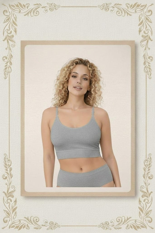 Top Crop Feminino de Algodão Reforçado Mylla Lingerie | Respirável, Confort Fit e Sustentação Leve