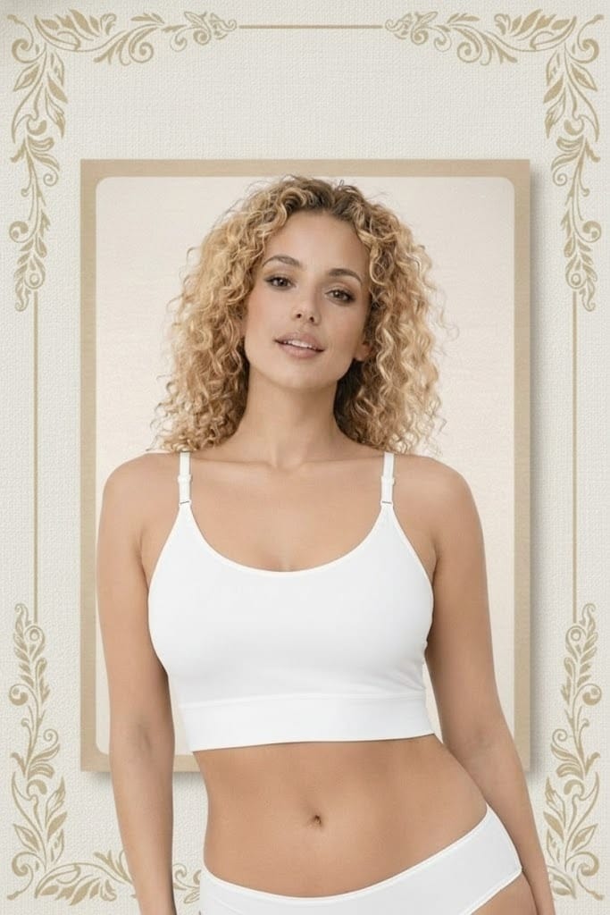 Top Crop Feminino de Algodão Reforçado Mylla Lingerie | Respirável, Confort Fit e Sustentação Leve