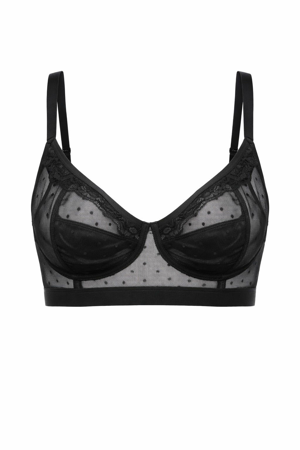 Sutiã Translúcido em Tule Poá | Sem Bojo, Com Aro | Estilo Sensual Elegante