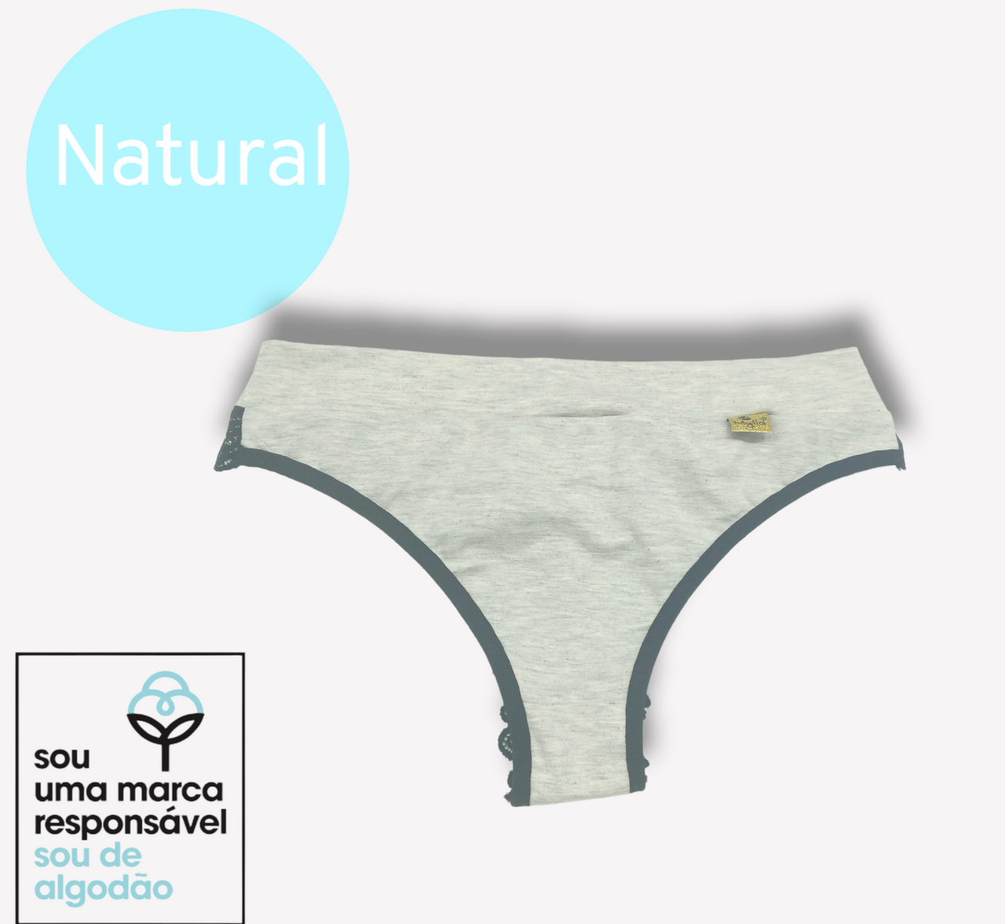 Kit 3 Calcinhas algodão natural  fio dental e renda | Mylla Lingerie