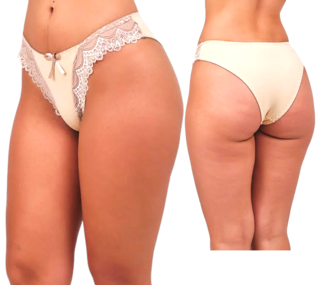 Kit 3 calcinhas Modeladora em Microfibra com Elegante Recorte em Renda